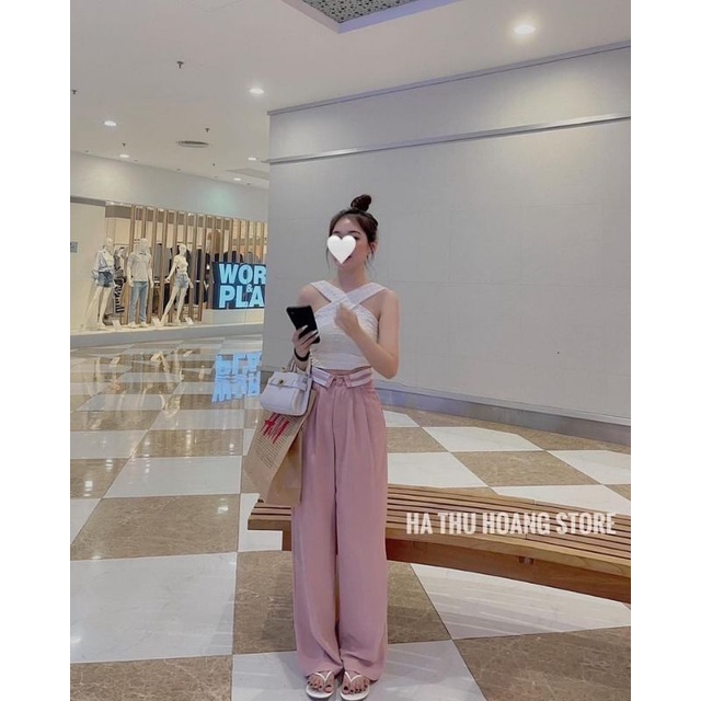 Quần vải ống suông cạp viền hàng QCL1