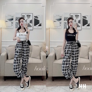Sét đồ bộ, sét áo sát nách mix quần kẻ siêu hót