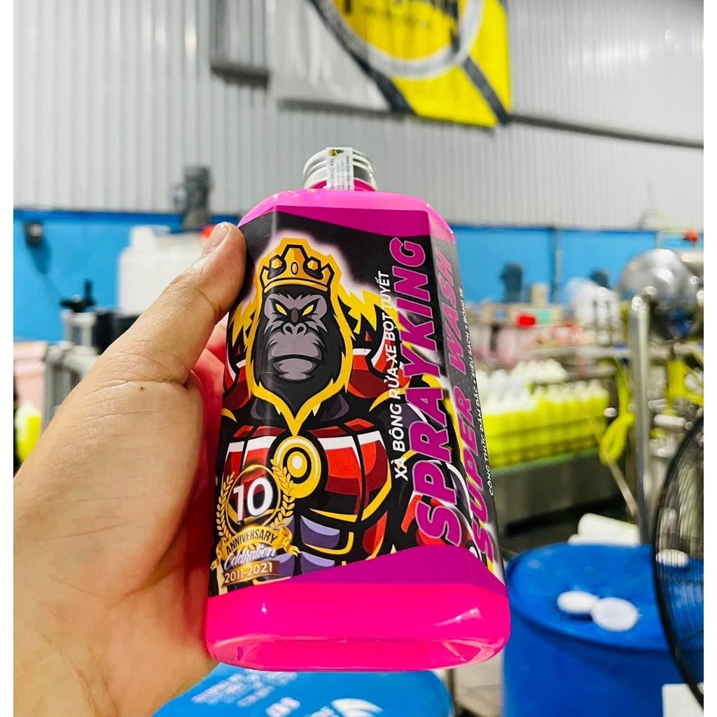 Nước rửa xe Sprayking bọt tuyết đậm đặc x3, rửa xe siêu sạch, hiệu ứng lá sen dung tích 500ml