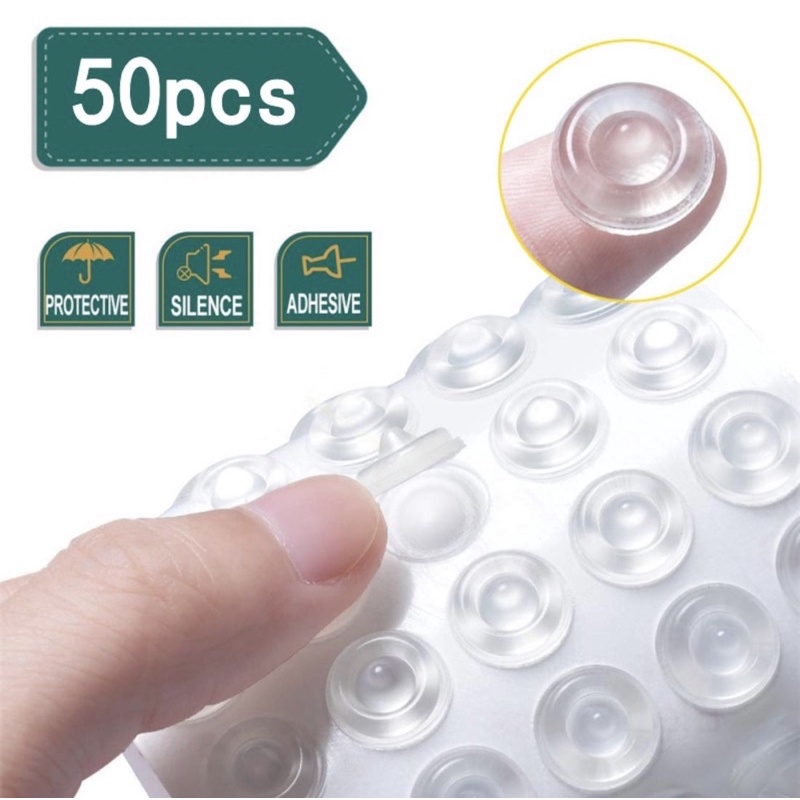 Set 25 nút silicon tự dán giúp chống va đập cạnh cửa tủ tiện dụng