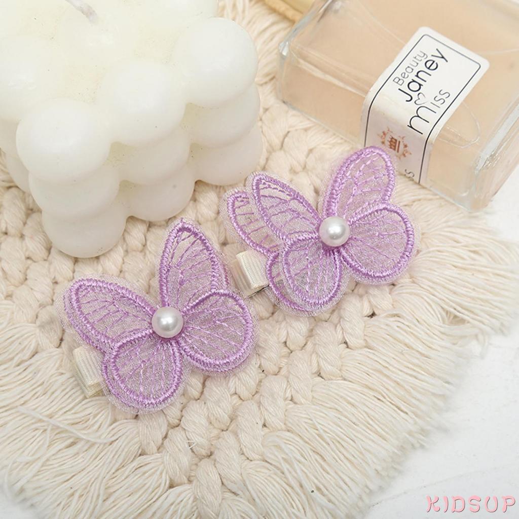 Kẹp tóc hình bươm bướm đính ngọc trai xinh xắn dễ thương cho bé gái
