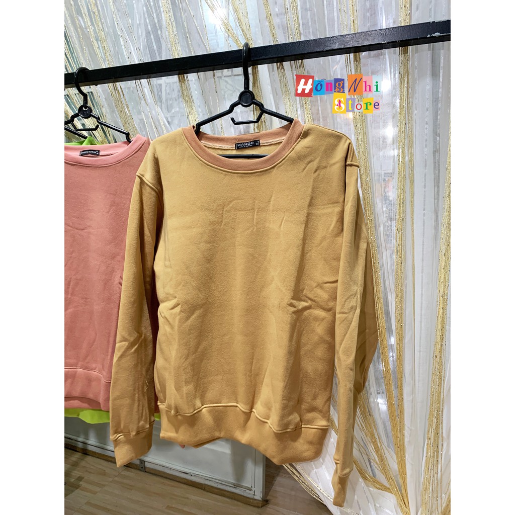 ÁO SWEATER TRƠN CHẤT NỈ LÓT BÔNG MÀU NUDE - SWEATER UNISEX - MM | BigBuy360 - bigbuy360.vn