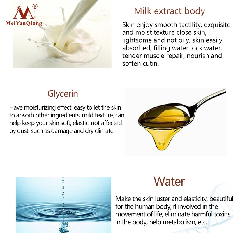 Set 2 kem dưỡng ẩm MeiYanQiong chiết xuất sữa cho cơ thể chống da khô nứt nẻ làm trắng và ngăn ngừa lão hóa