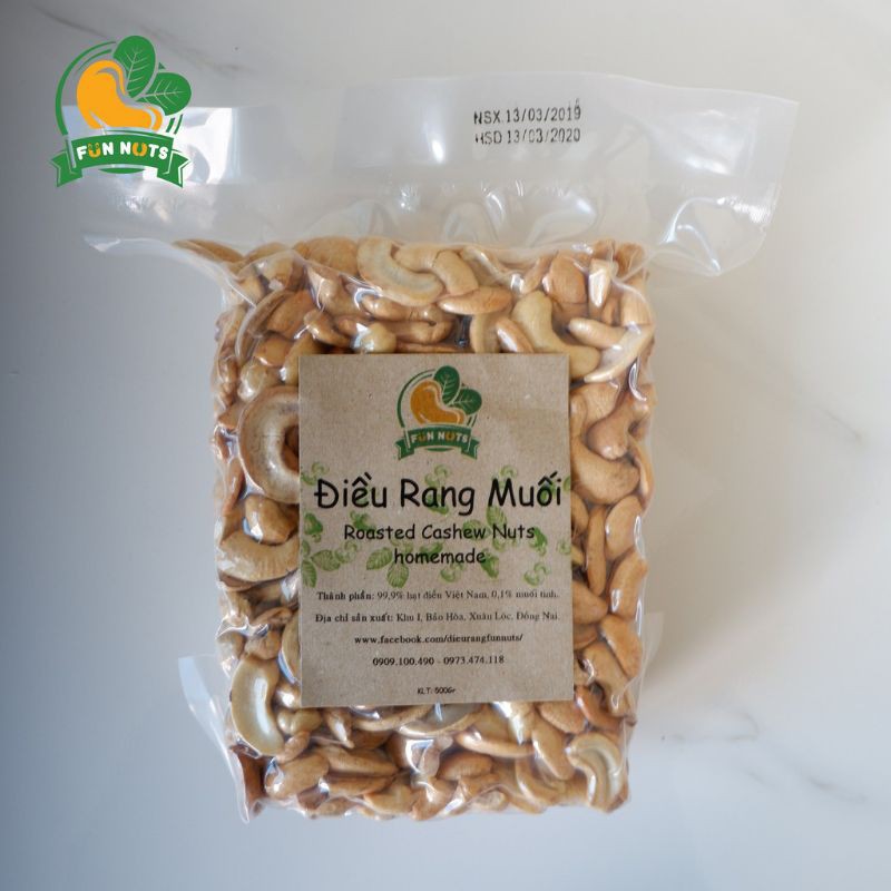 500g Hạt Điều Bình Phước Loại 1 (Tươi/ Sấy Chín Nguyên Vị) | Rang Không Muối | Roasted/ Fresh Cashew | BigBuy360 - bigbuy360.vn