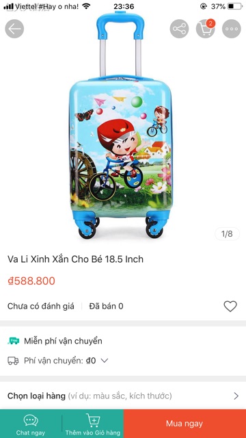 Vali cho bé size 18 inch