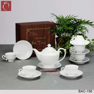 [CHÍNH HÃNG BÁT TRÀNG] Bộ ấm chén men trắng đèn thần cao cấp giá rẻ, bình uống trà cao cấp, bộ ấm chén đẹp