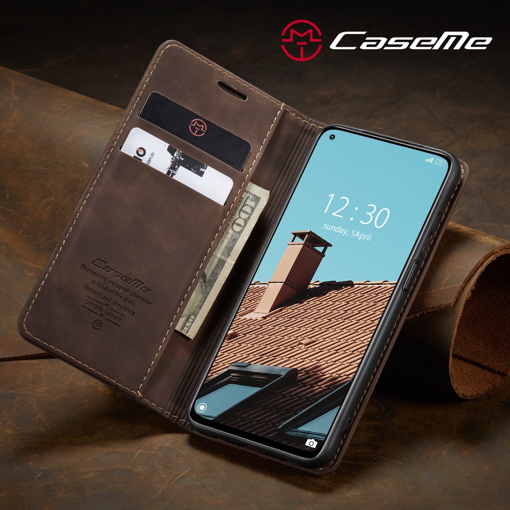 Bao Da Điện Thoại Nắp Lật Từ Tính CaseMe Cho Xiaomi Mi 9 Mi 9T Mi 10T Mi 11 Mi 11T Mi 12 12X 12S 12T Pro Lite