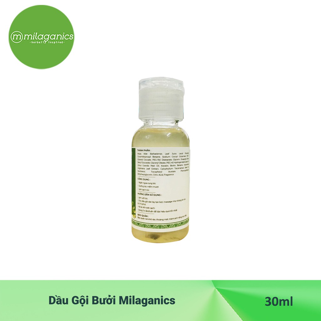Bộ Dầu Gội Và Dầu Xả Bưởi Kích Thích Mọc Tóc Milaganics (25ml/Chai) | BigBuy360 - bigbuy360.vn