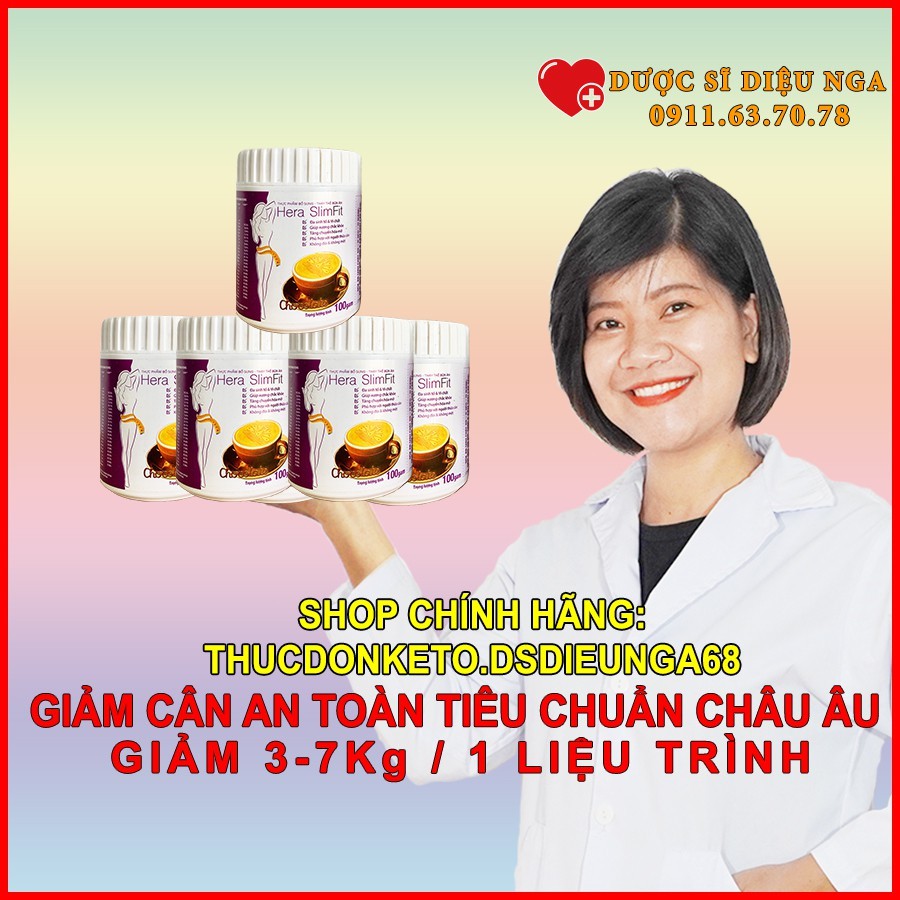 Hàng hot -  Hera Slimfit 100g [Chính Hãng] - Bữa ăn KETO GIẢM CÂN CAO CẤP CHÂU ÂU - Giảm cân tại nhà, nhanh, an toàn
