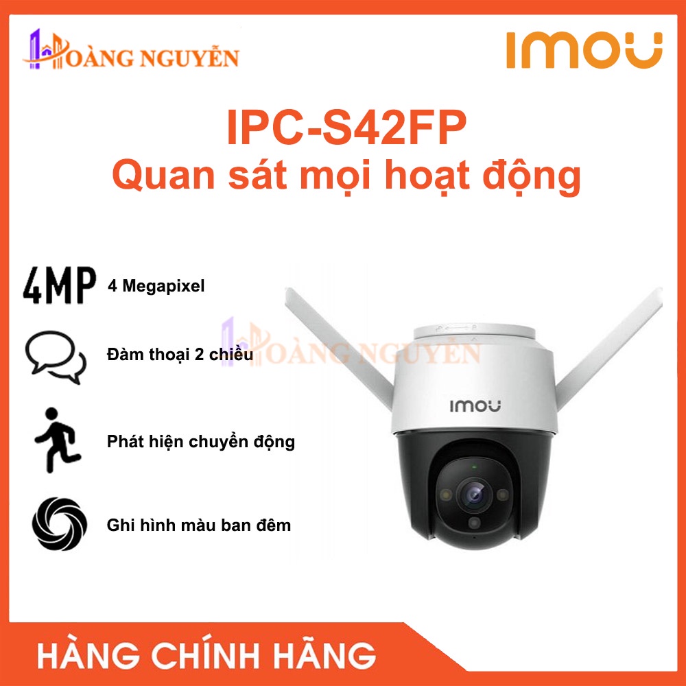 [NHÀ PHÂN PHỐI] Camera IP Wifi IPC-S42FP-IMOU 4MP - Tích Hợp Đèn Trợ Sáng, Phát Hiện Chuyển Động, Đàm Thoại Hai Chiều