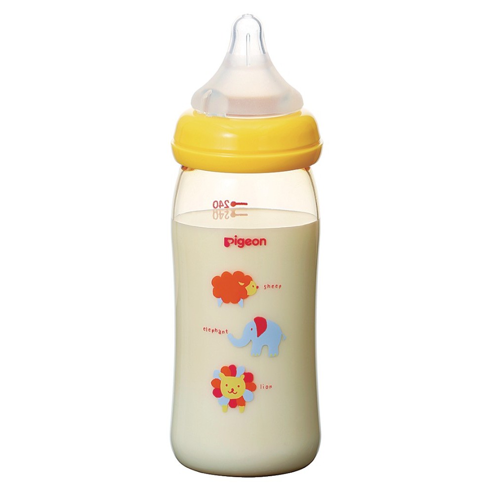 Bình sữa PPSU Plus Thú cưng Cổ Rộng Pigeon 160ml /240ml( Hàng chính hãng có tem chống hàng giả của Cty)