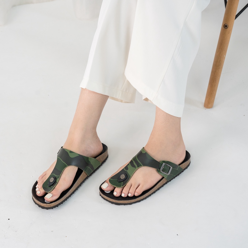 R07 - Dép Đế Trấu BIOLINE Official Quai Camo Rằn Ri Thiết Kế Tách Ngón