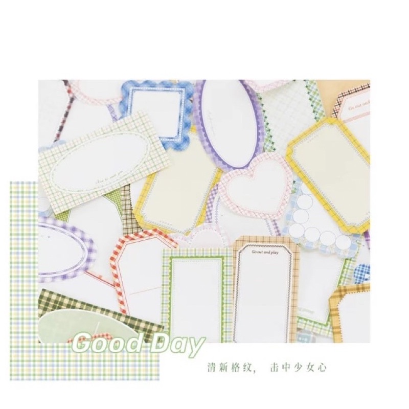 Giấy note ghi chú 50 tờ dạng khung kẻ caro nhiều màu sắc trang trí bullet journal