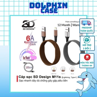 Cáp sạc chính hãng SD DESIGN M11s với thiết kế mới trẻ trung, sạc và truyền dự liệu nhanh chóng, bảo hành 1 đổi 1