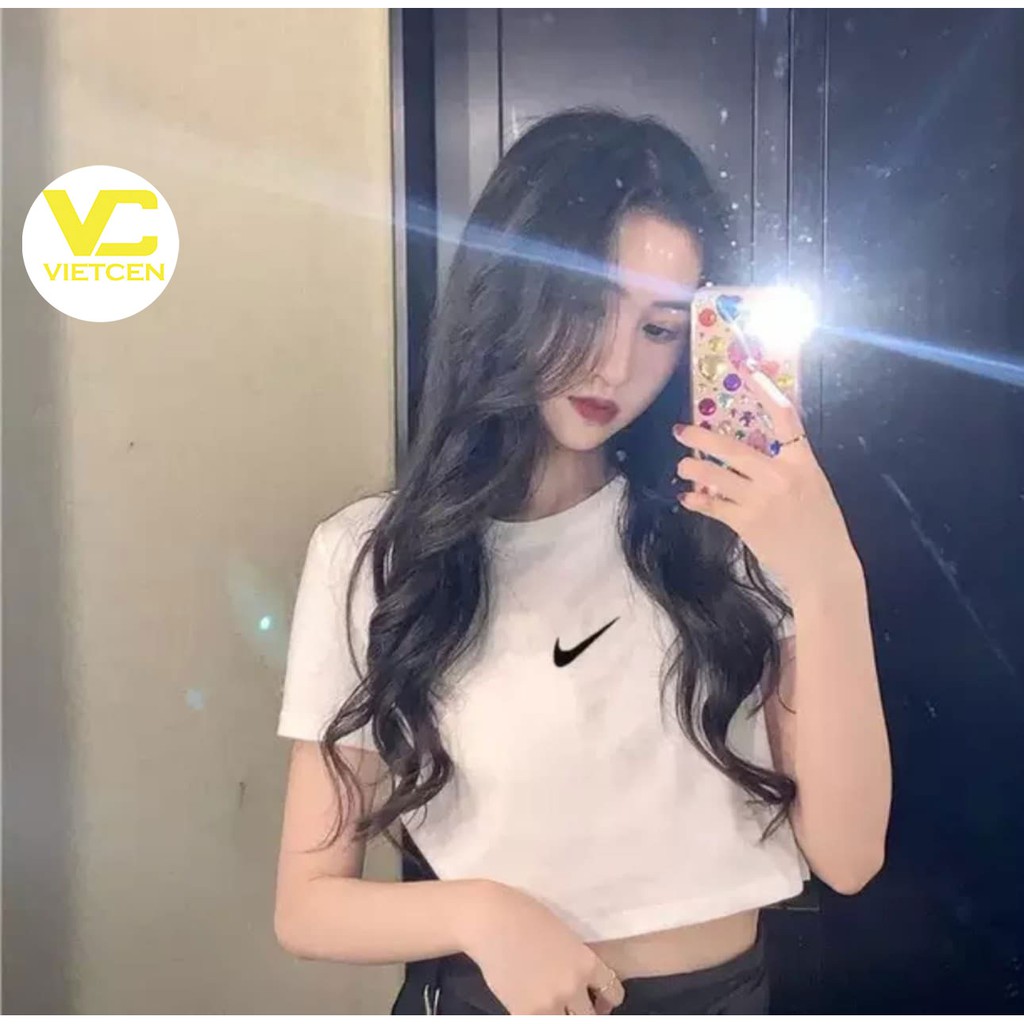 Áo Croptop Tay Ngắn Nik.ken Mịn Mát Hot Trend - VIETCEN