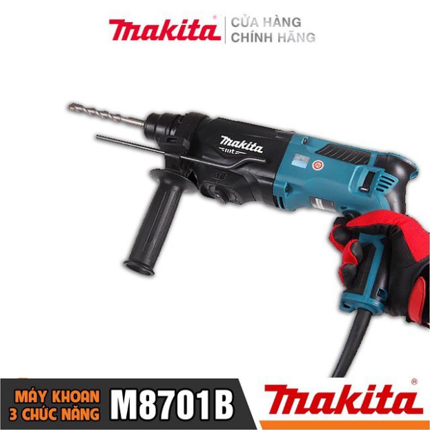 [Chính Hãng] Máy Khoan Búa 3 Chức Năng Makita M8701B (800W-26MM), Bảo Hành Tại Các TTBH Toàn Quốc