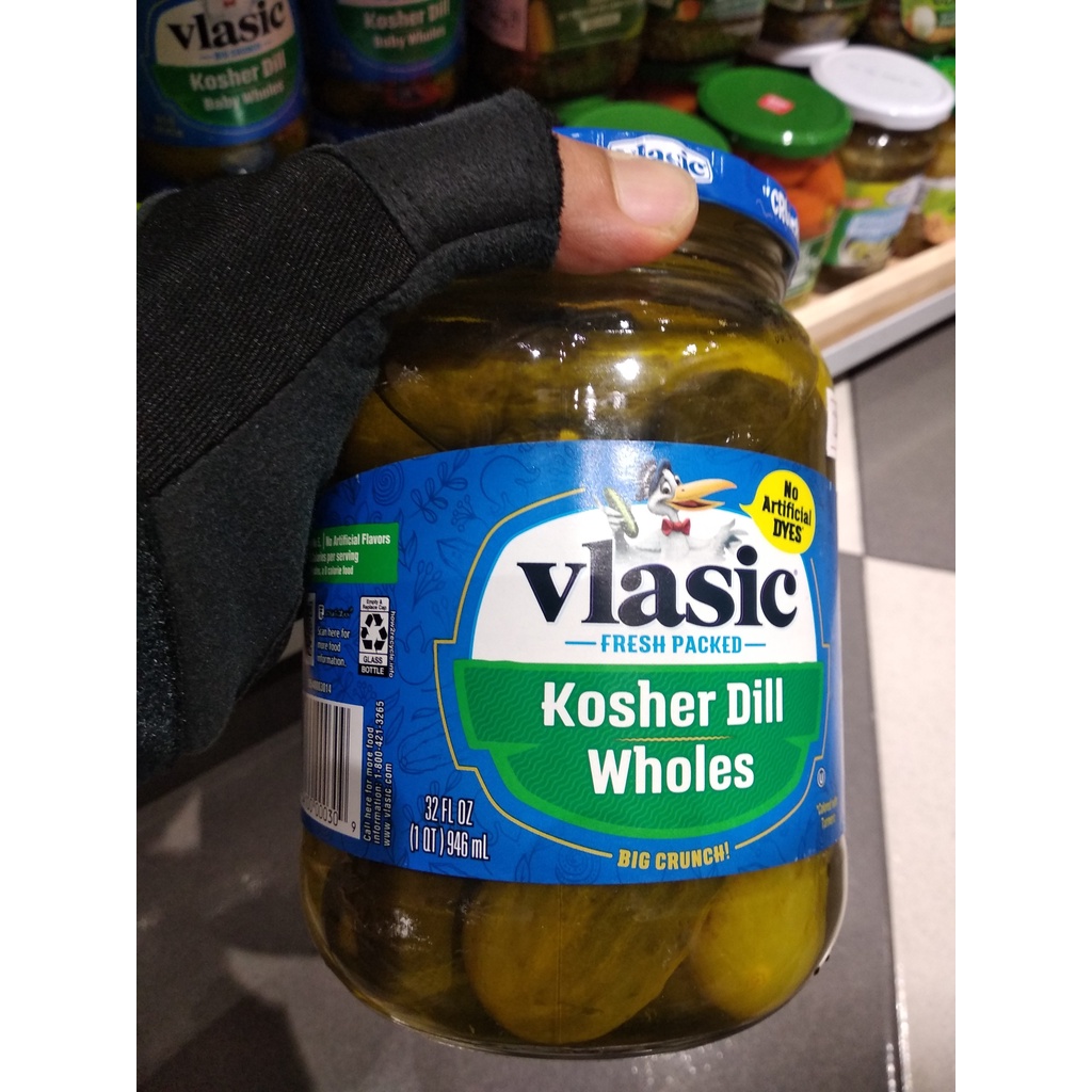 Dưa Chuột Bao Tử Muối Thì Là Kosher Dill Baby Whole hiệu Vlasic 946ml,1360g