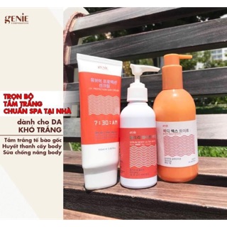 Trọn bộ dưỡng trắng da body Max White Genie Chính Hãng