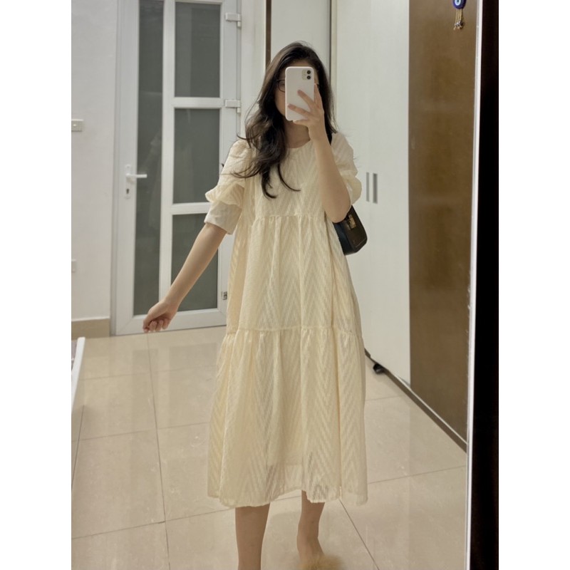 Váy babydoll dáng dài - ảnh thật shop chụp