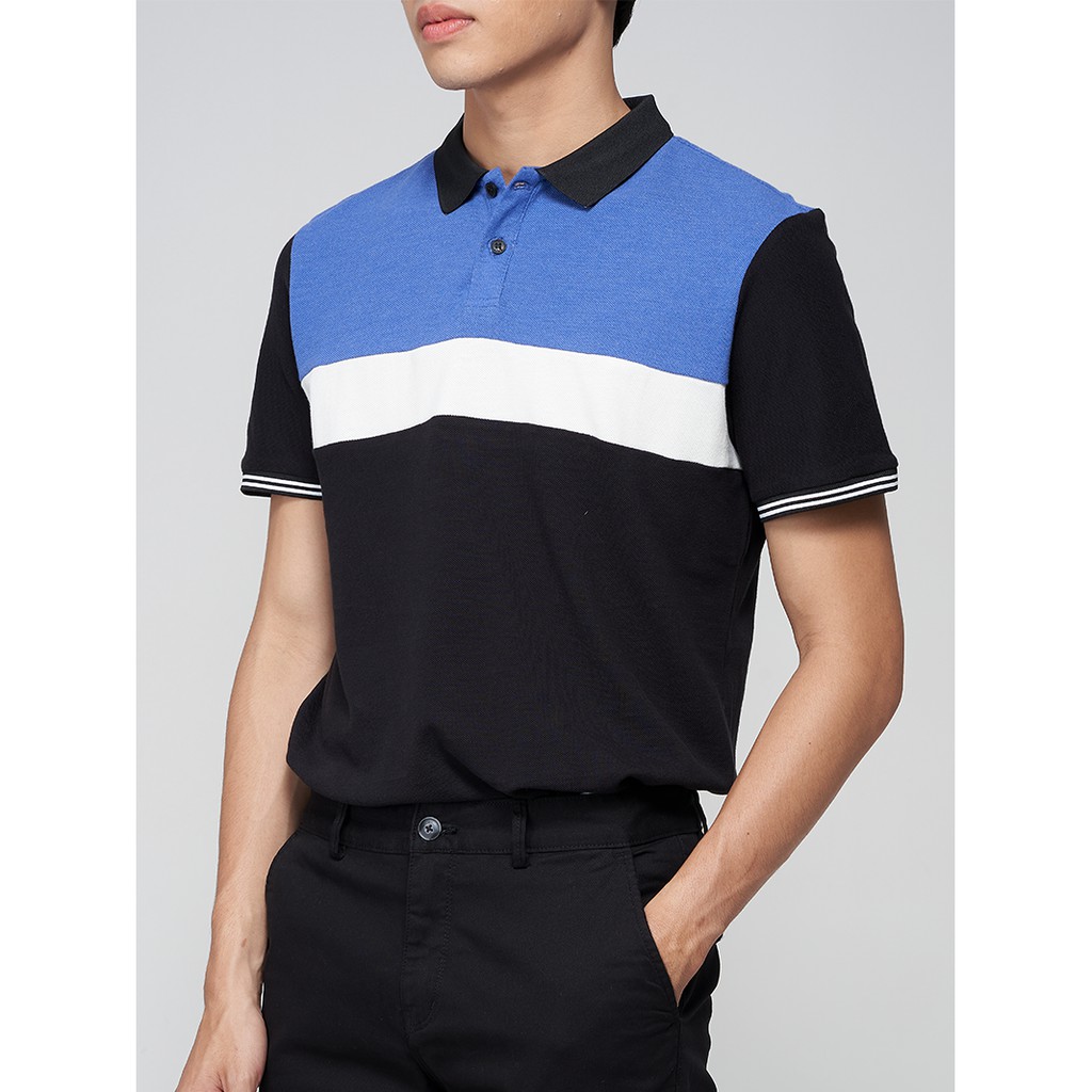 Áo thun polo nam phối 3 lớp màu 4MEN PO013 ngắn tay, cổ bẻ, bo tay, vải thun 100% cotton cao cấp | BigBuy360 - bigbuy360.vn