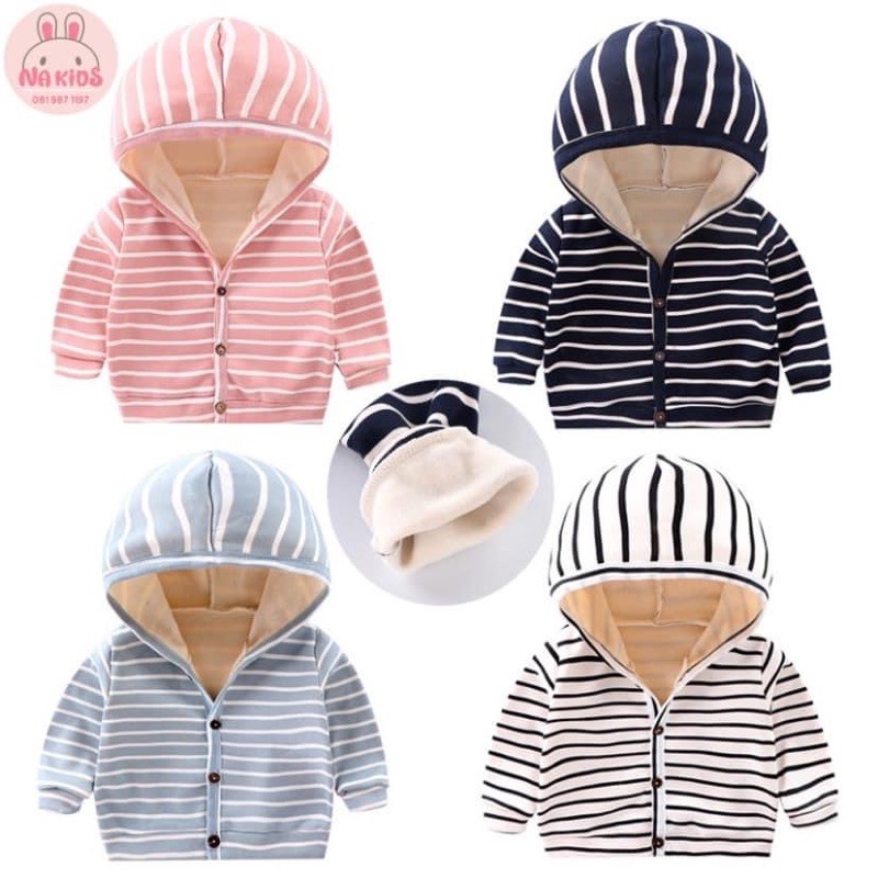 áo khoác nỉ lót lông cừu siêu giữ nhiệt cho bé trai bé gái
