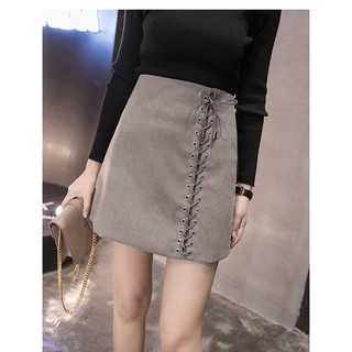 Chân váy dạ xoè đan dây