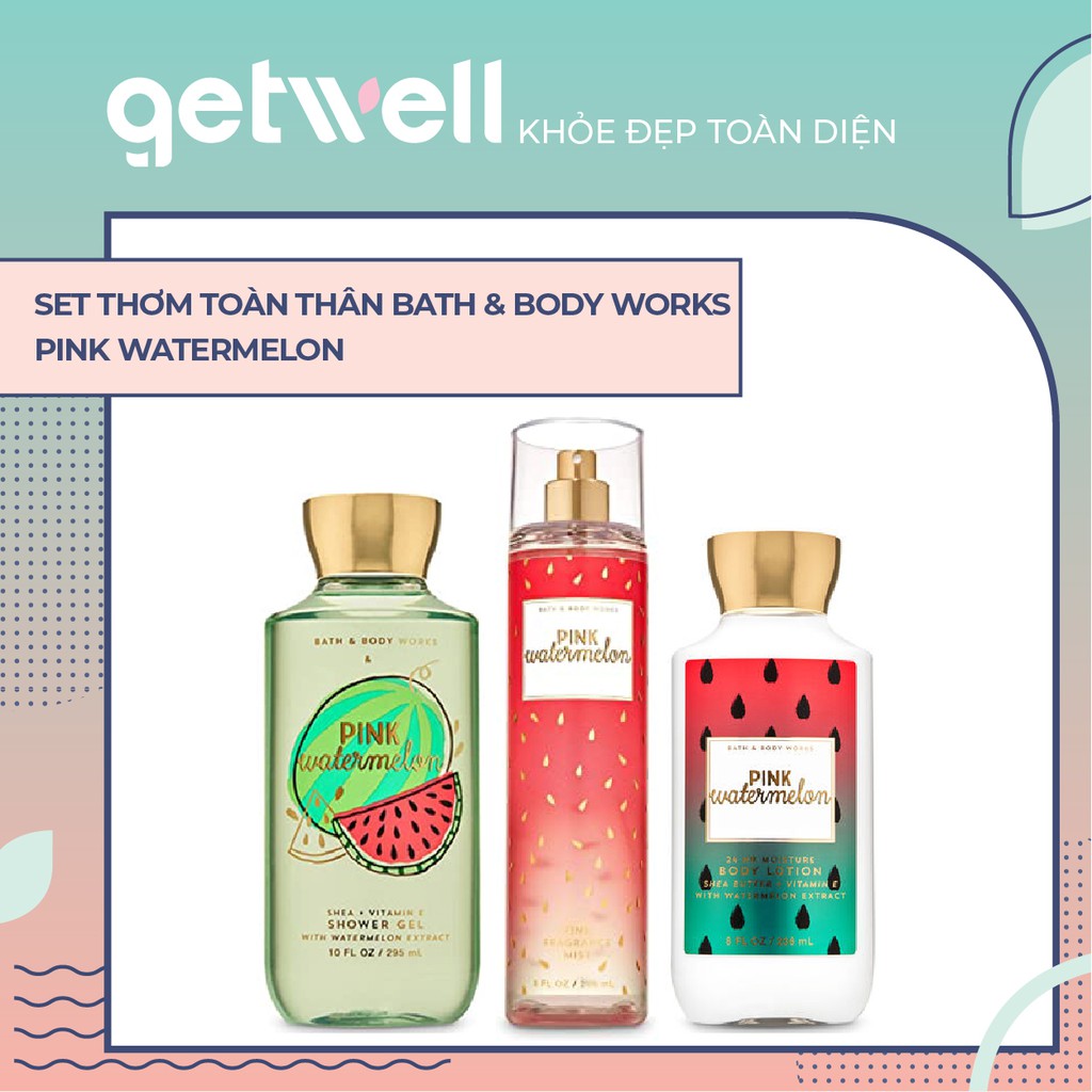 PINK WATERMELON | Sản Phẩm Tắm, Dưỡng, Xịt Thơm Toàn Thân Nến thơm phòng Bath & Body Works