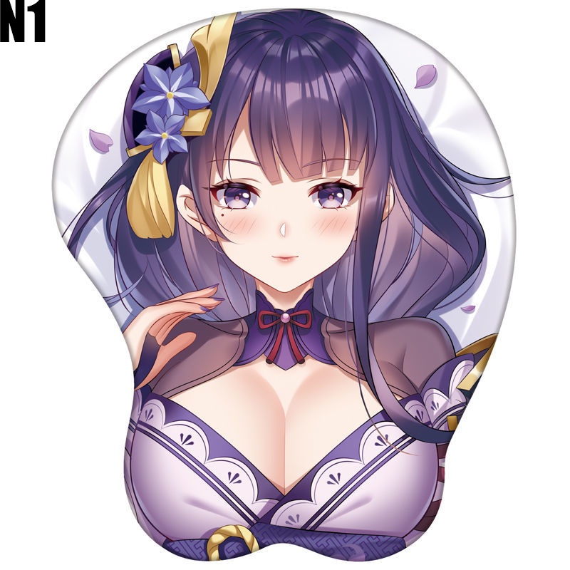 Miếng lót chuột máy tính 3d bằng silicon mềm mại họa tiết hoạt hình Genshin Impact