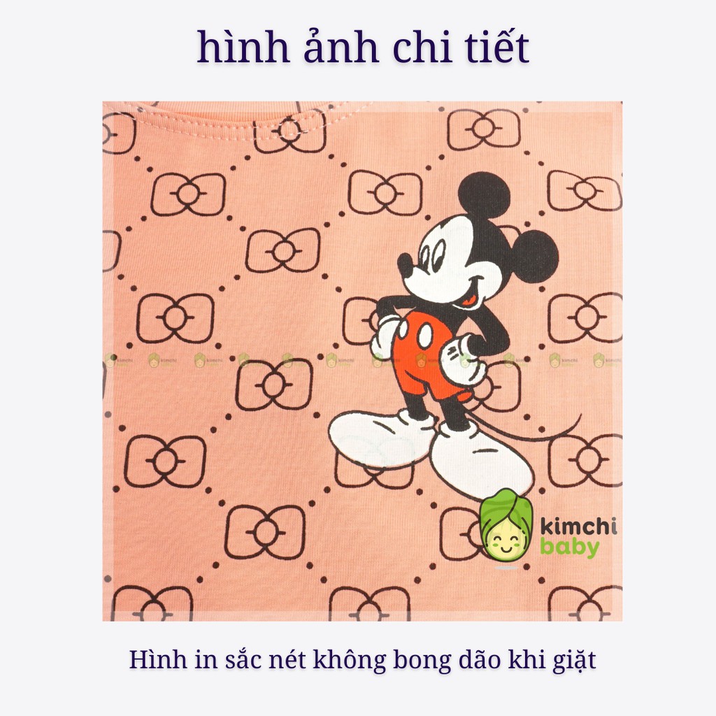 Đồ Bộ Bé Trai, Bé Gái Minky Mom Vải Cotton 100% Họa Tiết Mickey, Bộ Cộc Tay Cho Bé Mặc Nhà Mùa Hè MKM2123