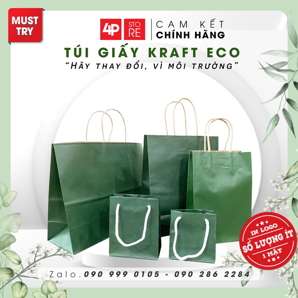 01 Túi  Kraft Xịn màu Xanh Lá Đậm