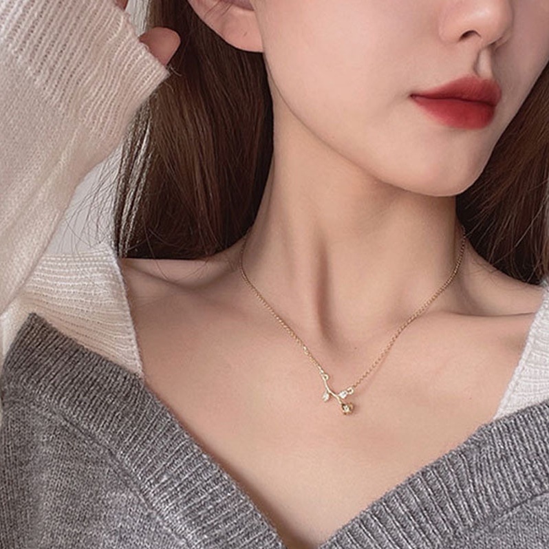 Dây chuyền nữ bông hoa hồng phái đẹp Trang Sức SG