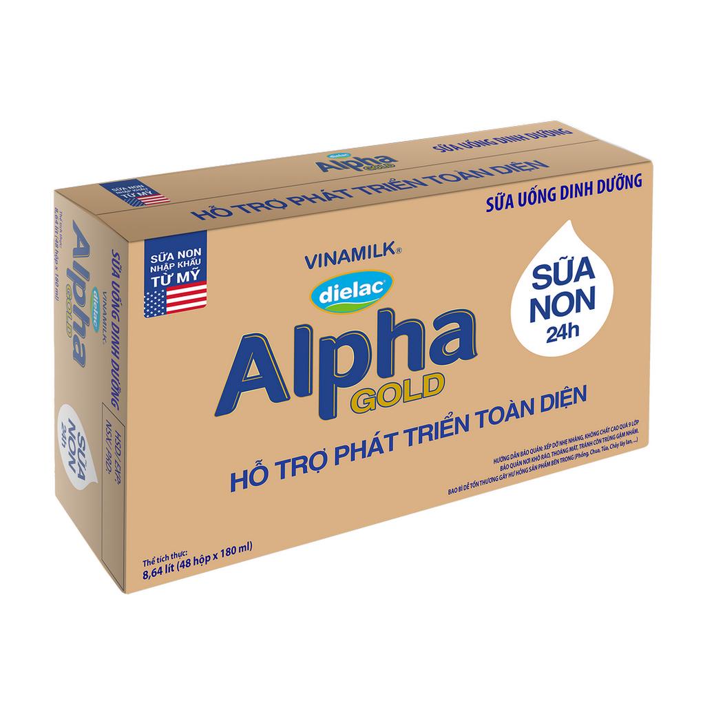 Sữa bột pha sẵn Dielac Alpha Gold  - Thùng 48 hộp 180ml