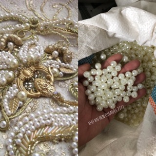 Hạt ngọc trai kết áo, váy đủ kích cỡ