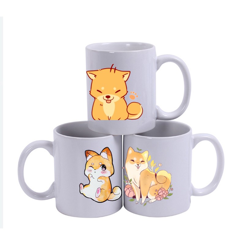 Cốc sứ chó shiba CSI13 cốc sứ cute dễ thương hoạt hình