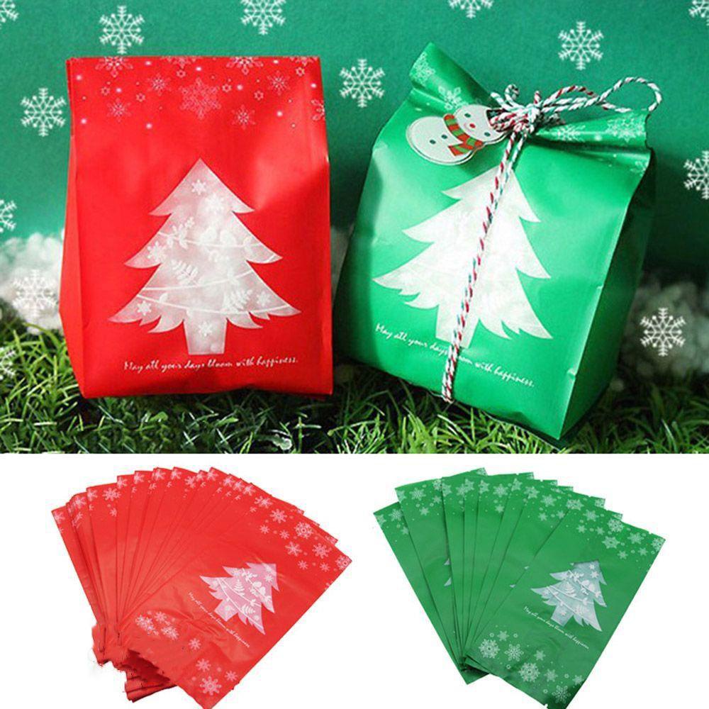 Bộ 20 Túi Nhựa Đựng Bánh Quy Họa Tiết Bông Tuyết Giáng Sinh
