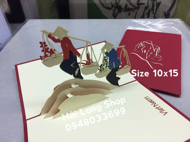 Gánh Đôi ( leo qua cồn cát ) -  Thiệp 3D ( VN ) | BigBuy360 - bigbuy360.vn