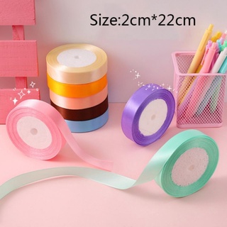Lốc 20 cuộn ruy băng lụa trơn 2cm x cuộn 22 mét