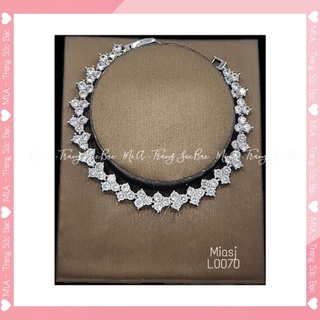 Lắc tay nữ bạc Ý Italy đá Cz xi bach kim 18K cao cấp L0070 | Mi.A Trang sức bạc