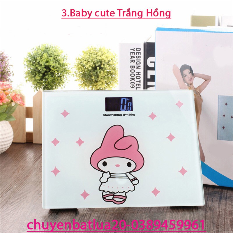 Cân Điện Tử Sức Khỏe Hình Gấu Con Màu Hồng Xanh Cực Xinh, Độ Chính Xác Cao.