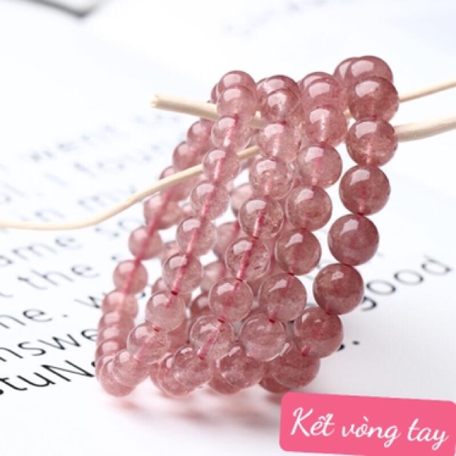 Hạt đá TA DÂU TÂY HỒNG 10ly ( 10mm ) - làm vòng handmade HIY, kết thành vòng tay