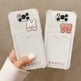 Ốp Điện Thoại Trong Suốt Kèm Ngăn Đựng Thẻ PocoX3 Cho Xiaomi Mi Poco X3 Nfc Pro X 3 Gt 5g Poko X3pro M3