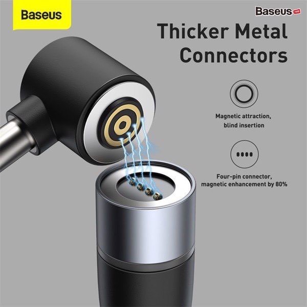 Ảnh Thật Cáp Sạc Nam Châm Cho Laptop - Baseus Zinc Magnetic Series Lenovo Laptop Type-C to DC Round Port 100w