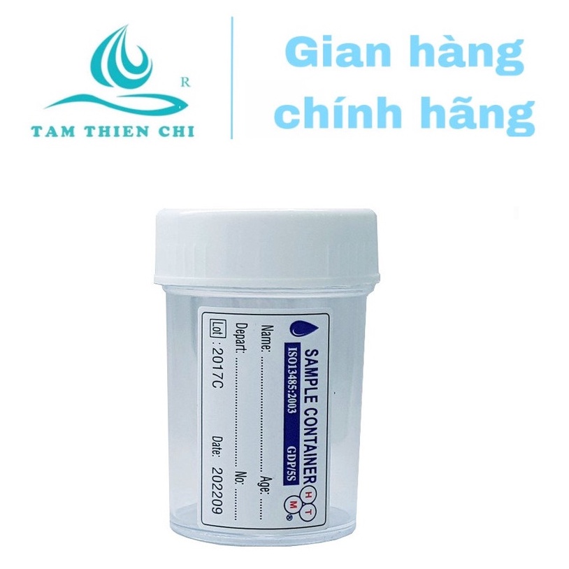 Lọ đựng mẫu nắp màu trắng Hồng Thiện Mỹ có nhãn túi 10 cái