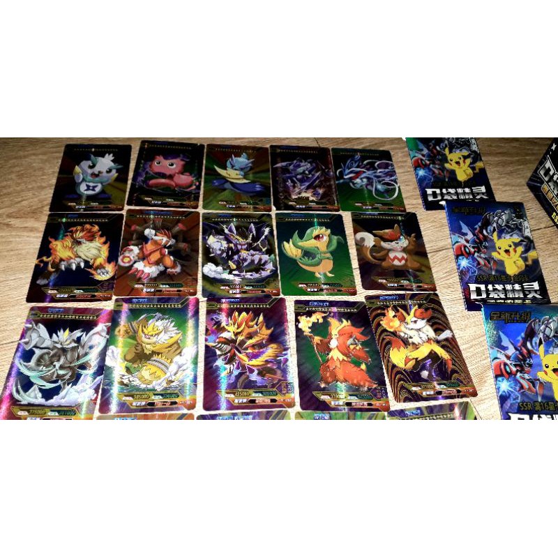 1 páck 5 thẻ bài Pokemon SSR bằng giấy bóng cứng khổ 6,5X8,5 cm rất đẹp