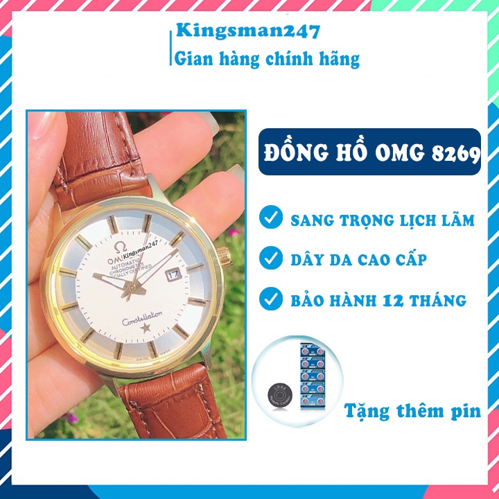 Đồng hồ nam chính hãng OMG 8269 dây da cao cấp, thời trang đẹp sang trọng, lịch lãm [Tặng thêm pin] | BigBuy360 - bigbuy360.vn