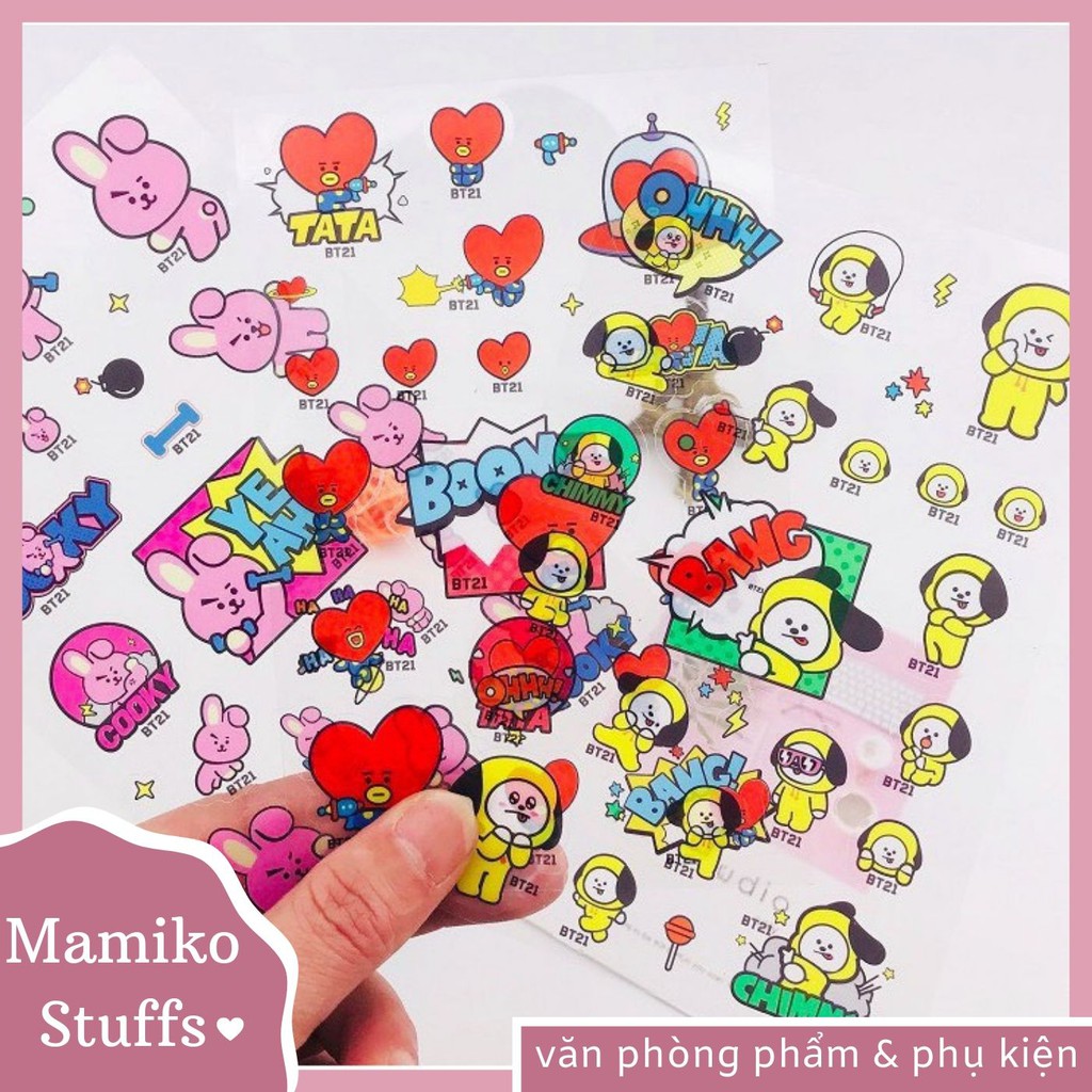 Ảnh dán bt21 loại trong từng thành viên bảng sticker BT21