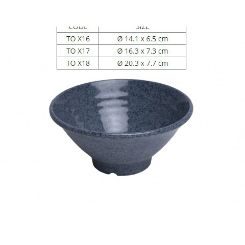 Tô Nhựa Melamine Vân Đá Đen/Xanh