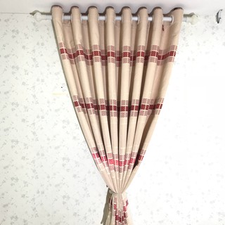Rèm, màn cửa Ph Curtains (Ngang 260 x cao 140) họa tiết trắng đỏ