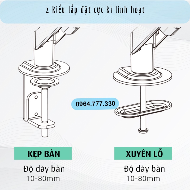 M5 i-Bracket M5 #Giá treo màn hình #Tay treo màn hình (màn hình 17-30 inch) (Cao cấp hơn Human Motion T6) #Lò xo khí nén