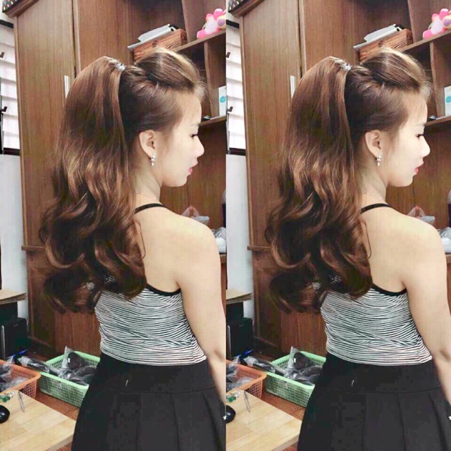 Tóc giả ngoặm xoăn lọn- hình chụp thật & video